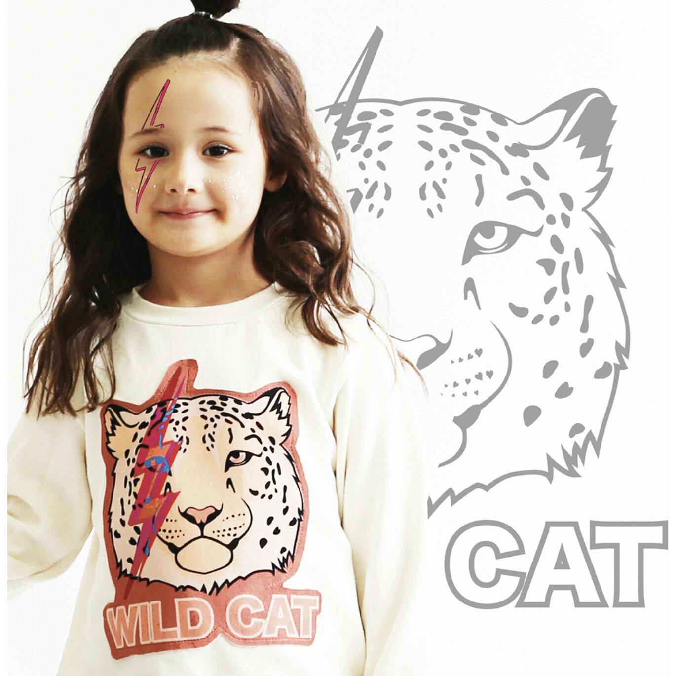 Wild Cat Sweatshirt - Unisex for Boys and Girls