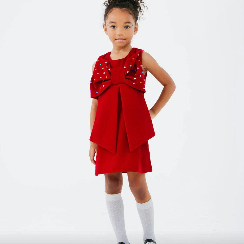 Rainbow Crystal Gem Bow Dress