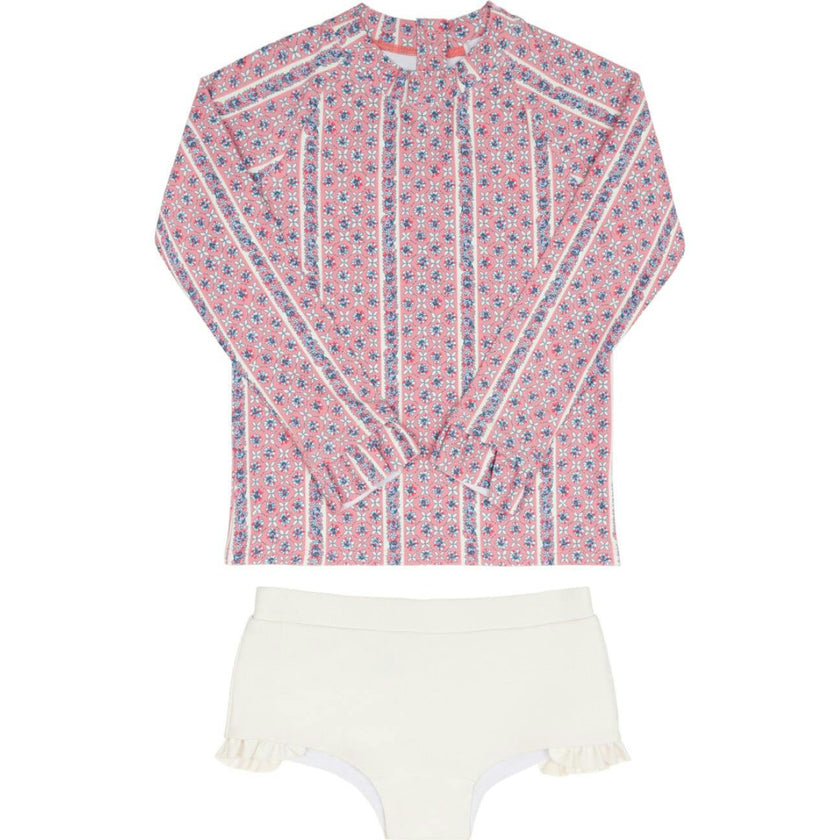girls rosa vine rashguard set