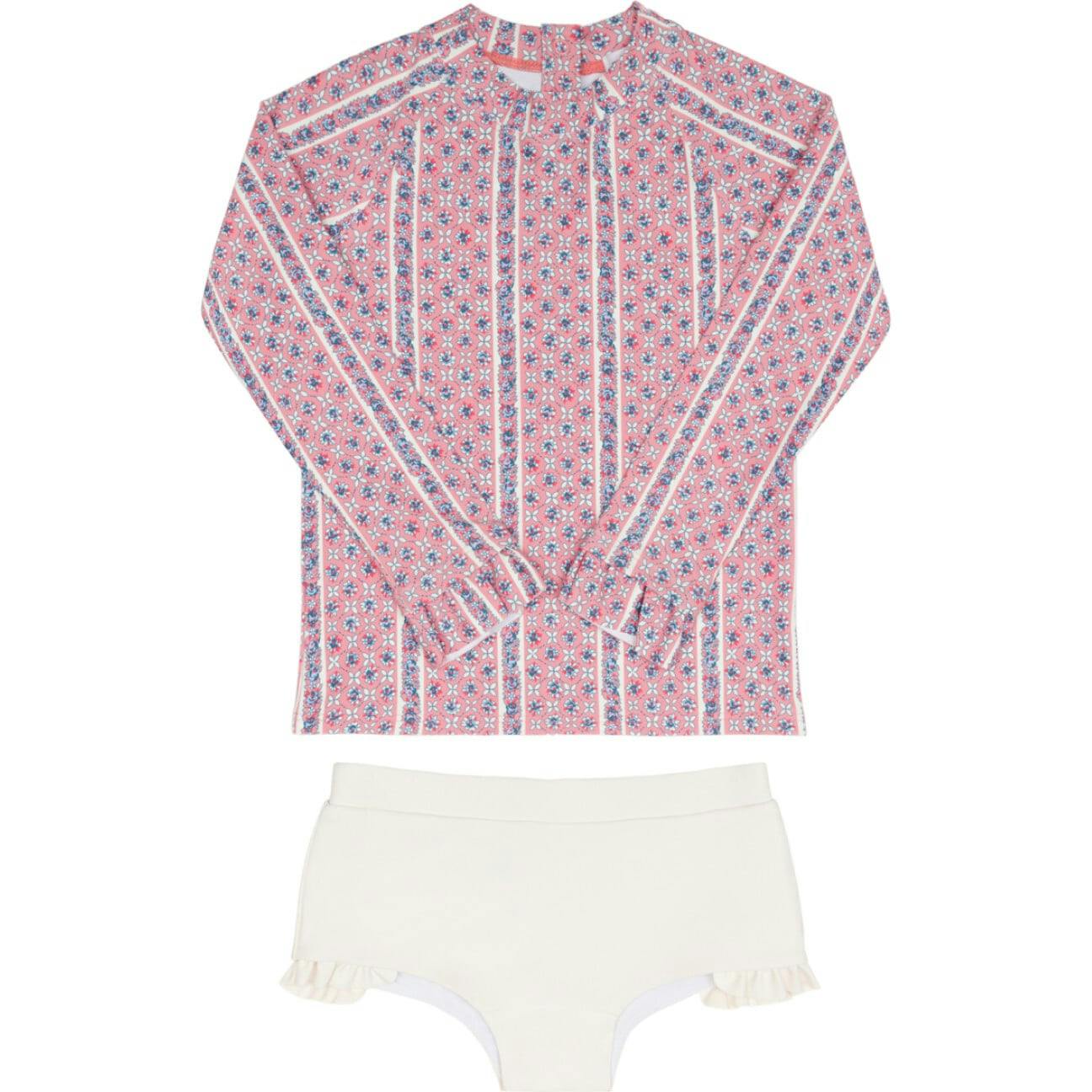 girls rosa vine rashguard set