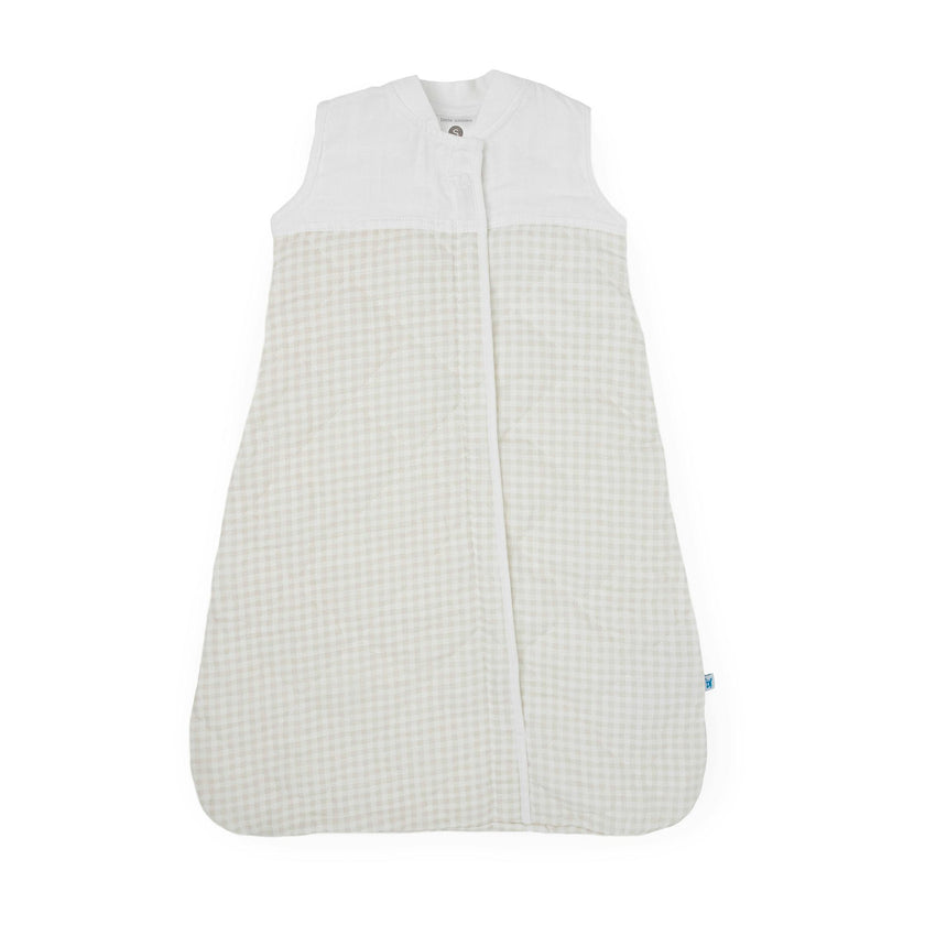 Cotton Muslin Quilted Sleep Bag - Tan Gingham