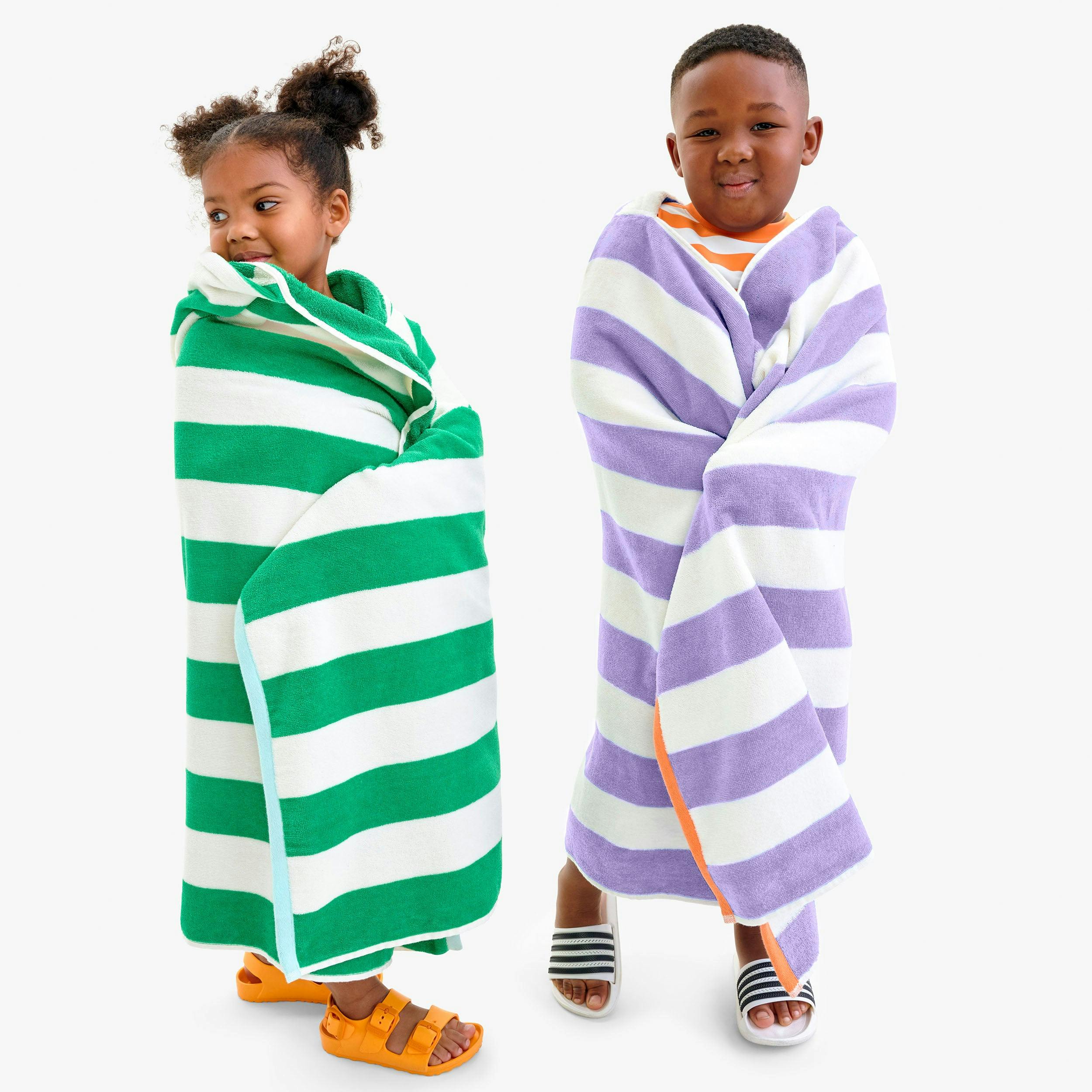 Kids stripe hoodie towel