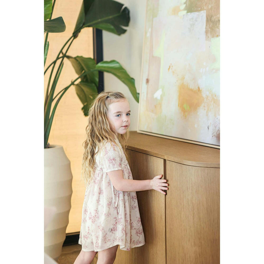 Ribbon Tie Short Sleeve Dress