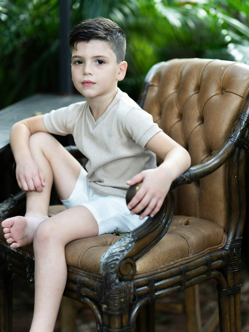Cotton Gauze V-Neck Shirt