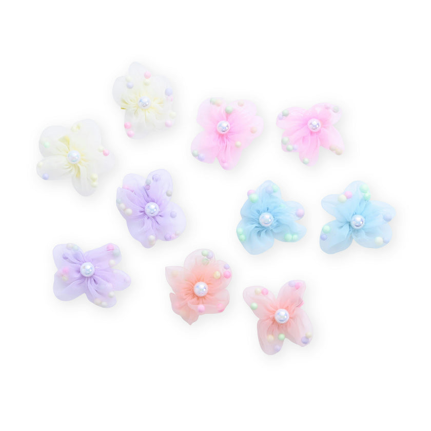 Beaded Flower Hair Tie Set
