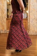 Frida Skirt in Garnet Tinsel Plaid