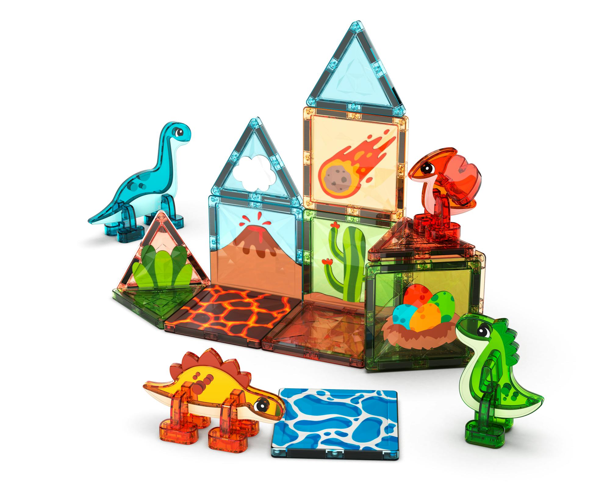 Geomag™ Magnetic Tiles Dino World 25 Piece STEM Learning Set