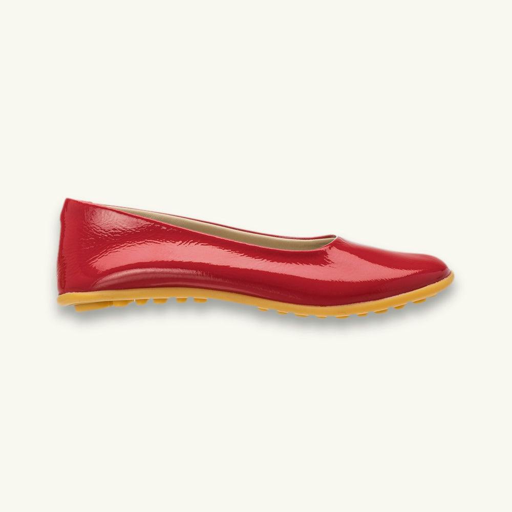 Bare Ballet Flat | Red Leather