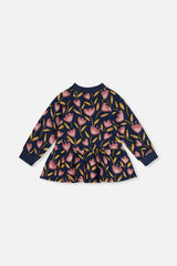 French Terry Top Blue Tulip Print