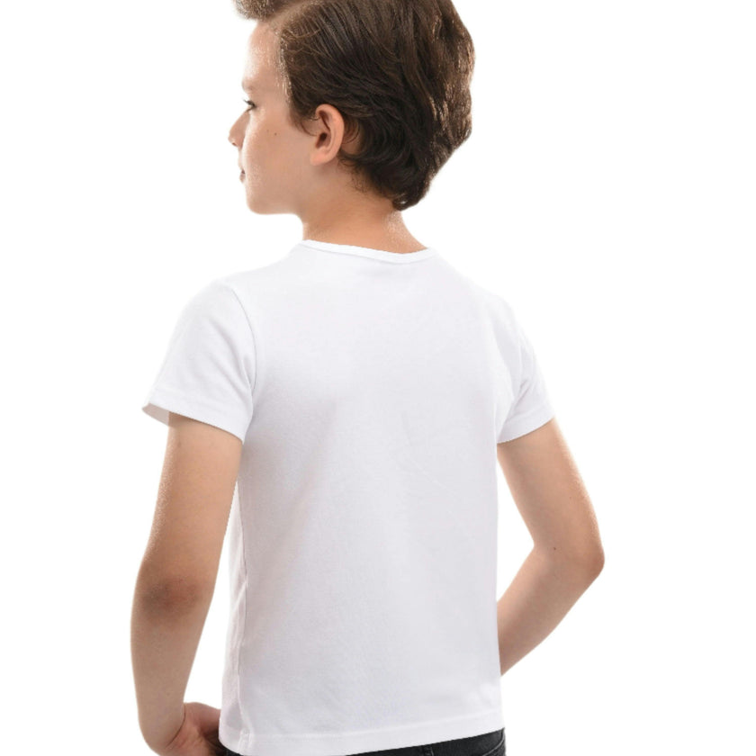 White Solid Cotton T-Shirt