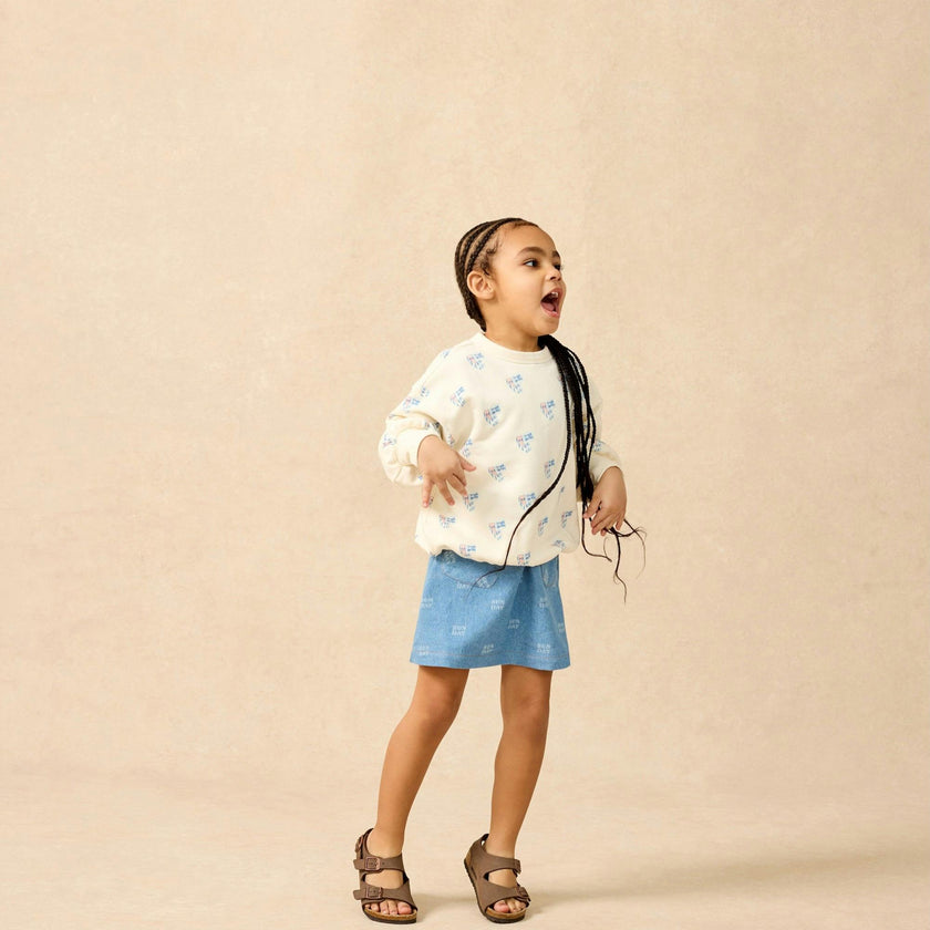 Organic Weekend Sweatshirt in Double Bubble Print