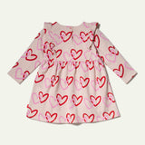 Recycled Cotton Hearts Baby Ruffle Dress