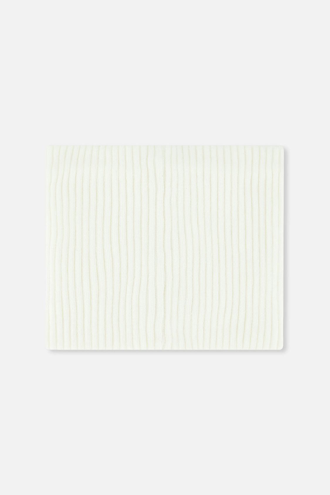 Baby Ribbed Knit Neckwarmer Off-White