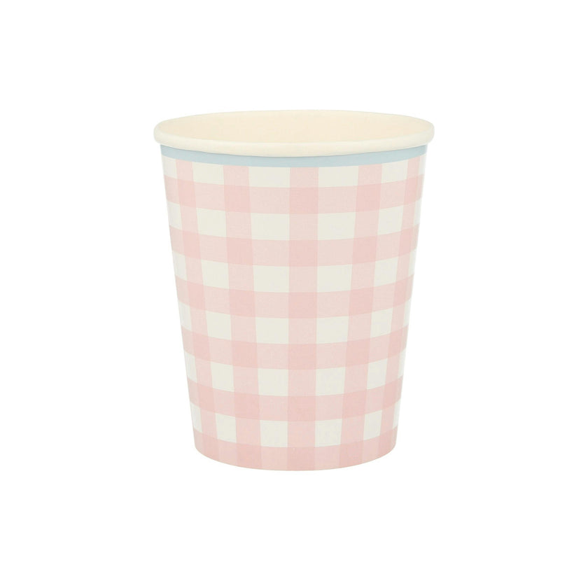 Set of 12 Gingham Cups