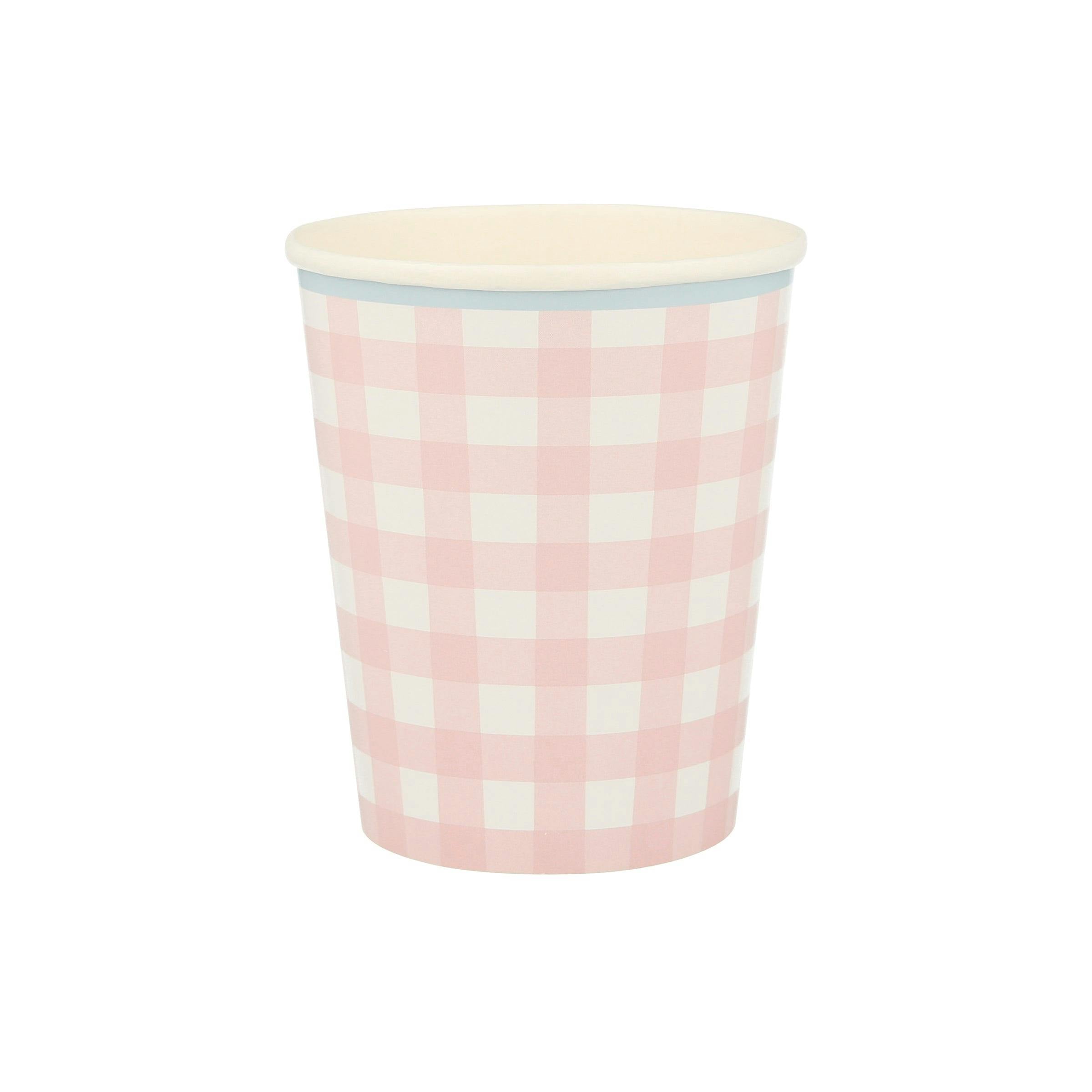 Set of 12 Gingham Cups