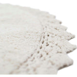 Perla Hand-Tufted Crochet Lace Trim Round Rug