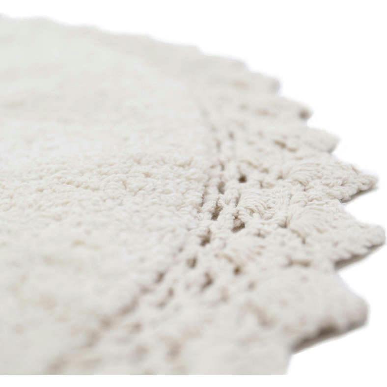 Perla Hand-Tufted Crochet Lace Trim Round Rug