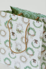 Holiday Evergreen Wreath Gift Bag Set of 3