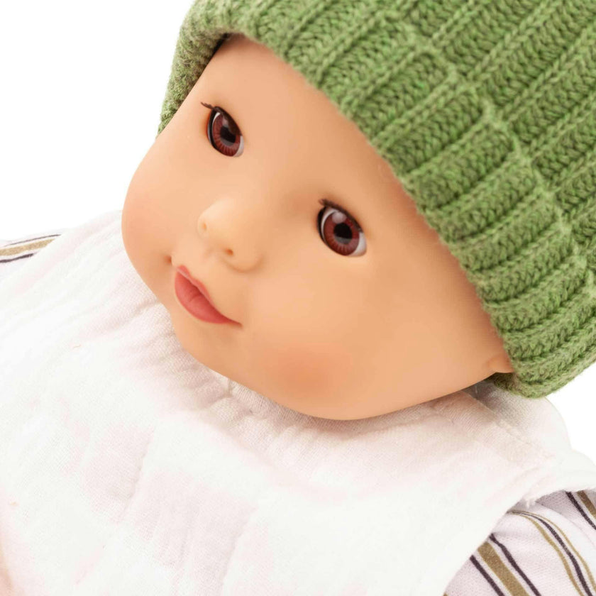 Maxy Muffin 16.5" Baby Doll with Sleepy Eyes and Urban Stripes Clothing