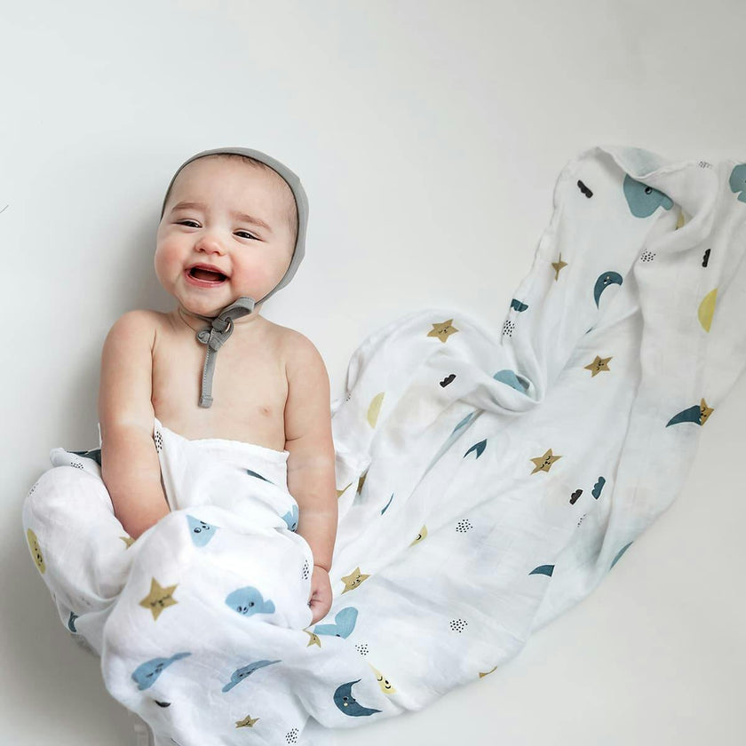 Moon and Stars Bamboo Swaddle