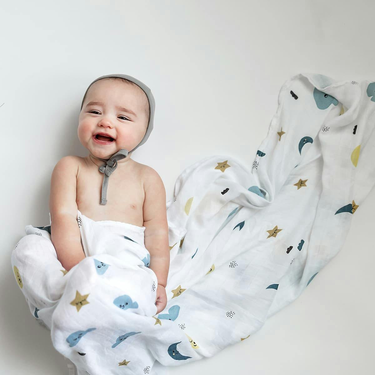 Moon and Stars Bamboo Swaddle