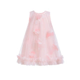 Pink Blooming Tulle Sleeveless Dress