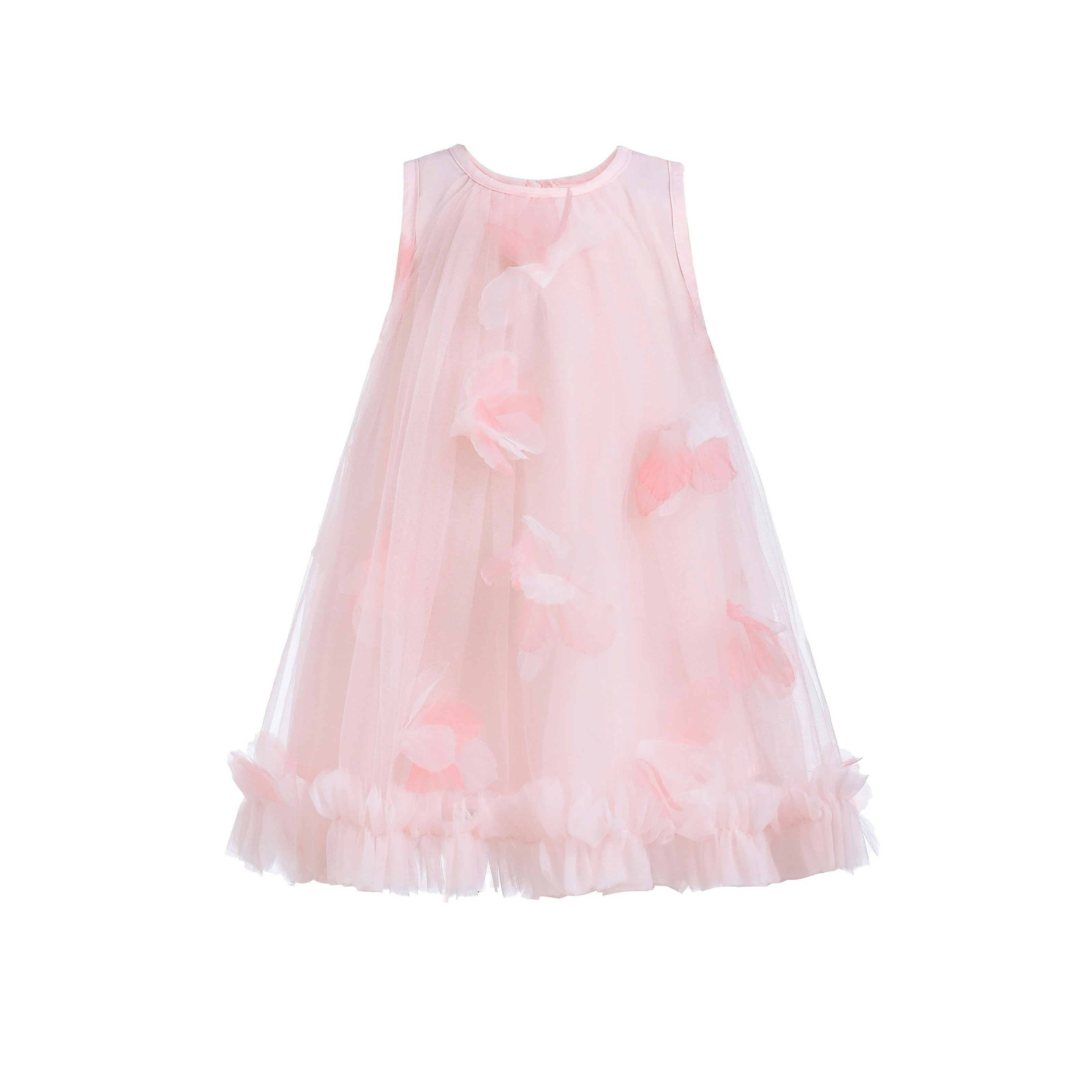 Pink Blooming Tulle Sleeveless Dress