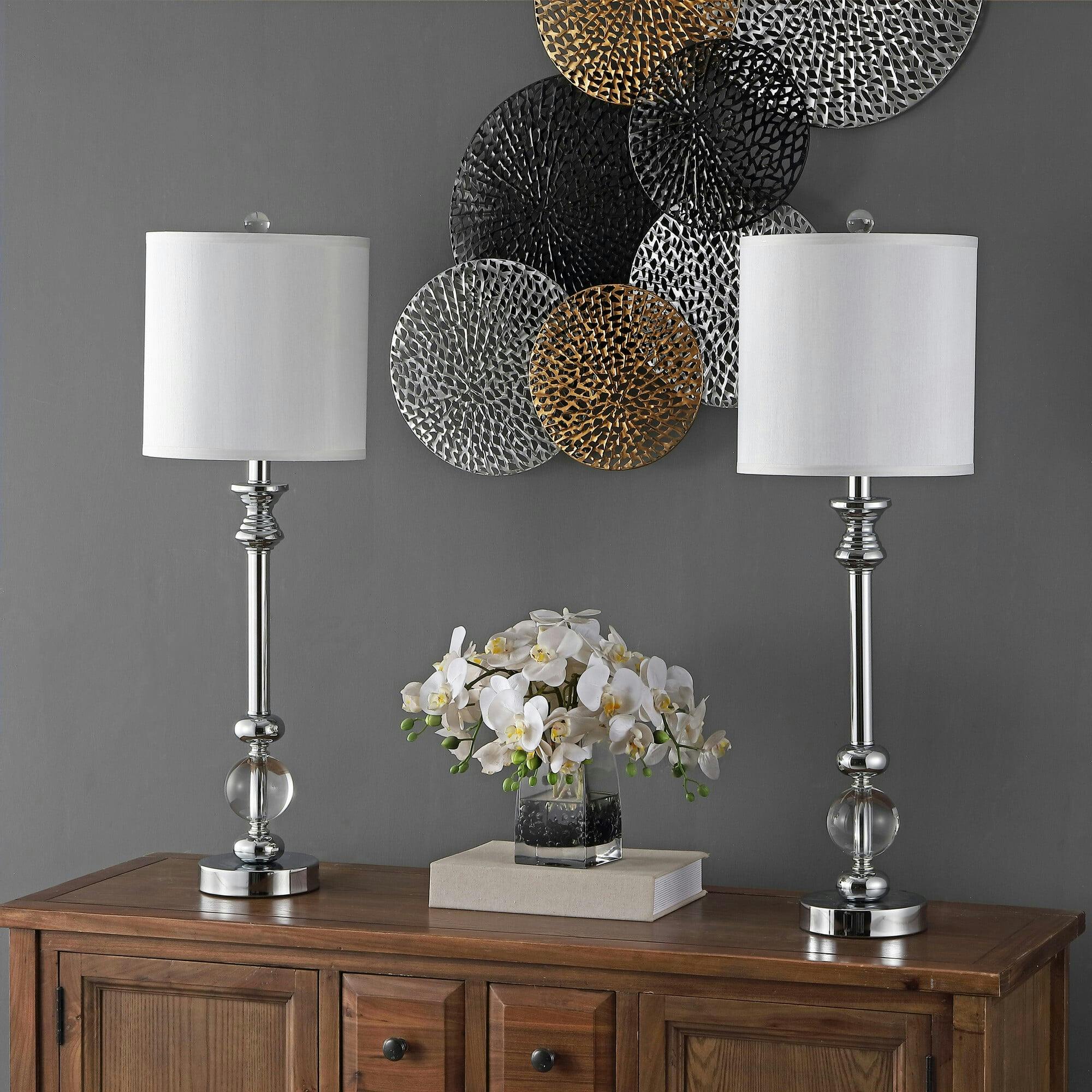 Erica Crystal Candlestick Lamps With USB Port