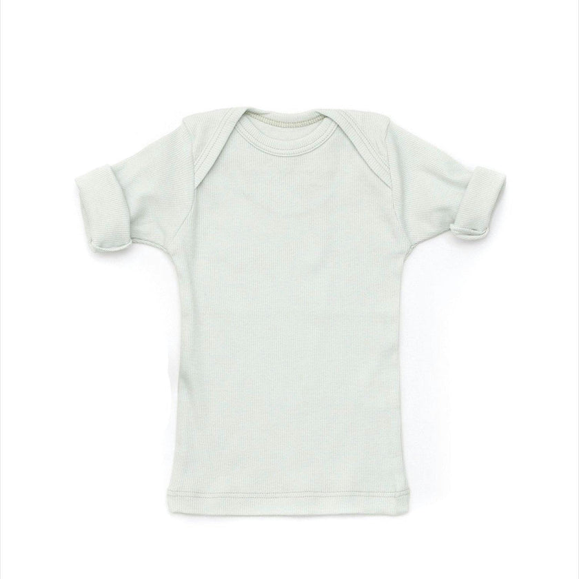 Rib Lap Shoulder Tee Short Sleeve Cloud