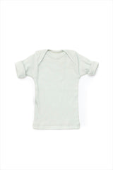 Rib Lap Shoulder Tee Short Sleeve Cloud