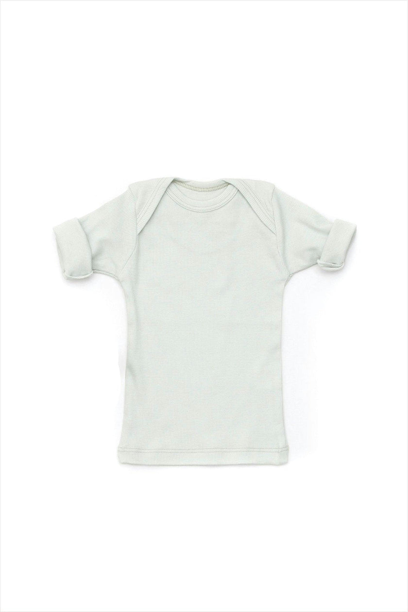 Rib Lap Shoulder Tee Short Sleeve Cloud