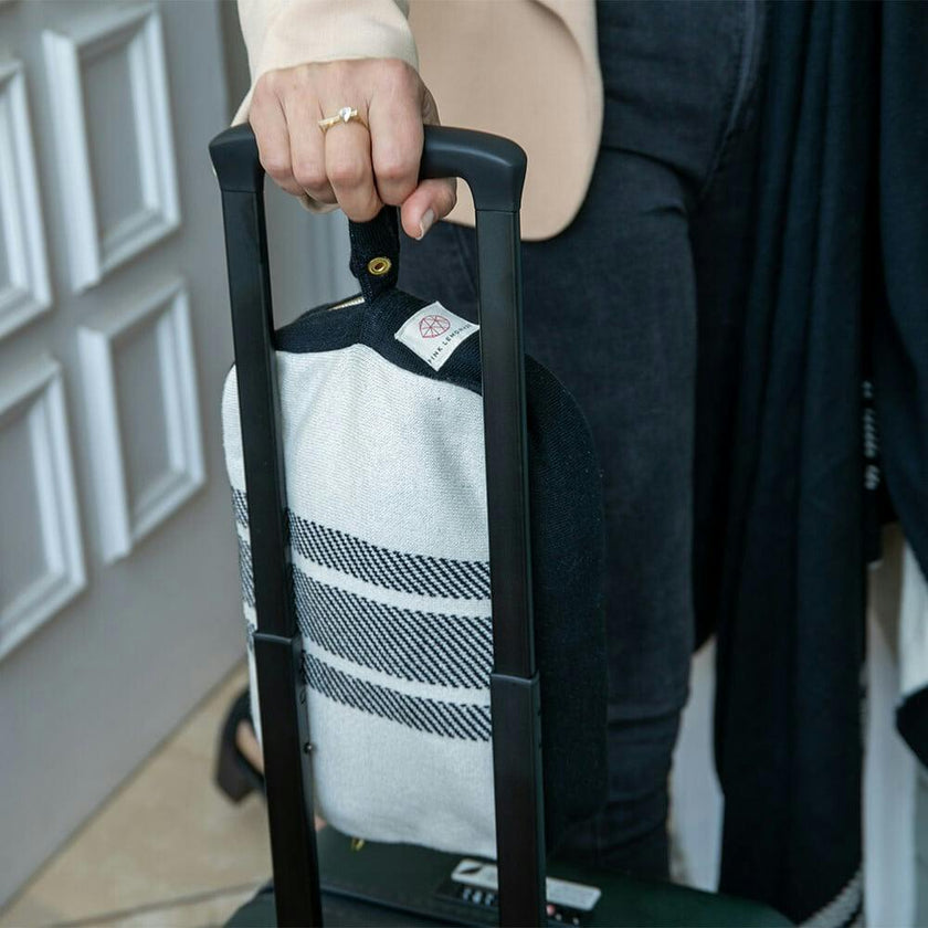 Reversible Stripe Blanket Travel Set