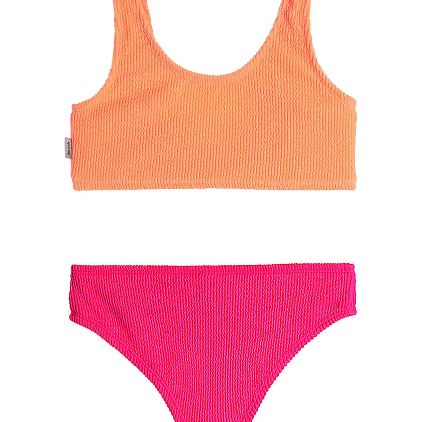 Izy Crinkle Tie Bikini Swimsuit - Watermelon Lipstick