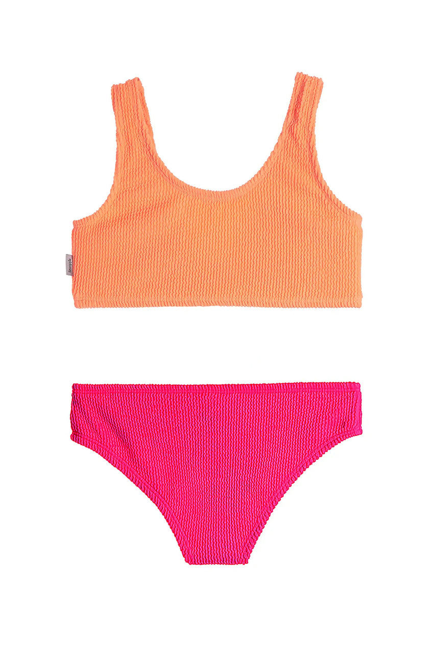 Izy Crinkle Tie Bikini Swimsuit - Watermelon Lipstick