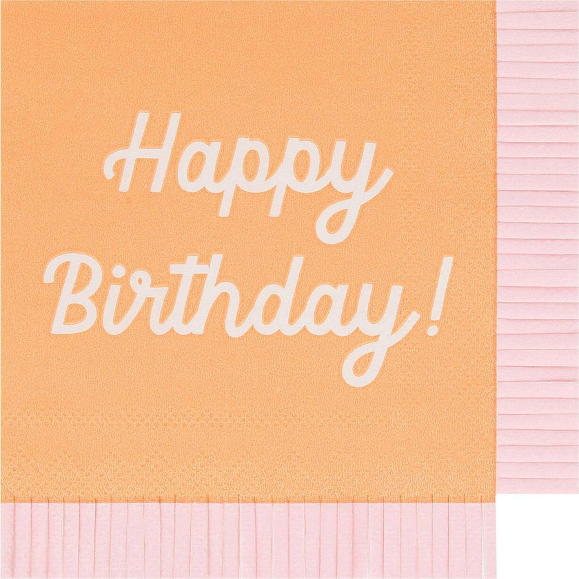 Mixed Happy Birthday Small Napkins