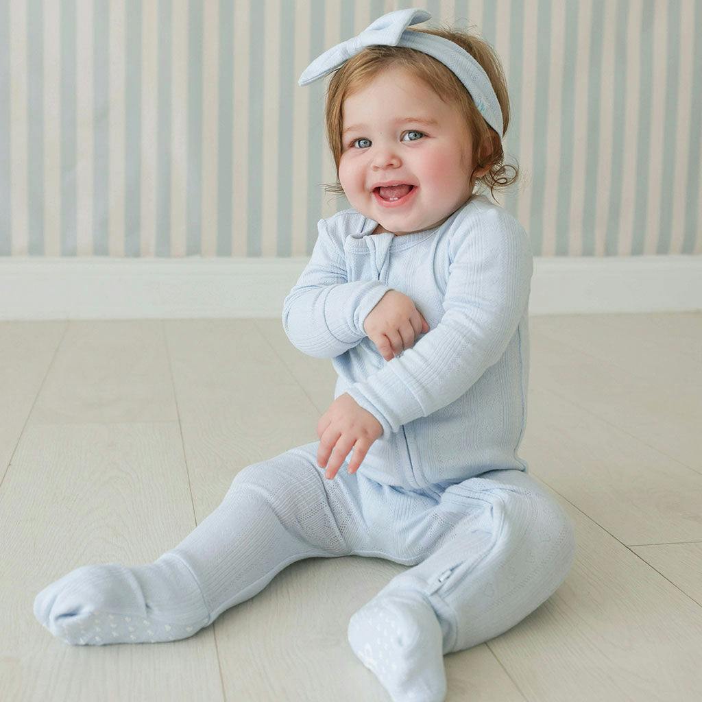 Soft Cloud Blue Pointelle Convertible One Piece