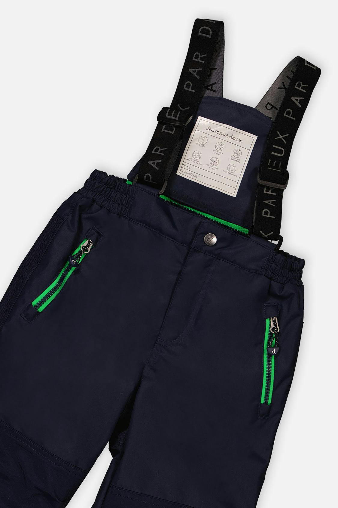 Two Piece Play Snowsuit Blue and Green Checkered Print with Navy Pants