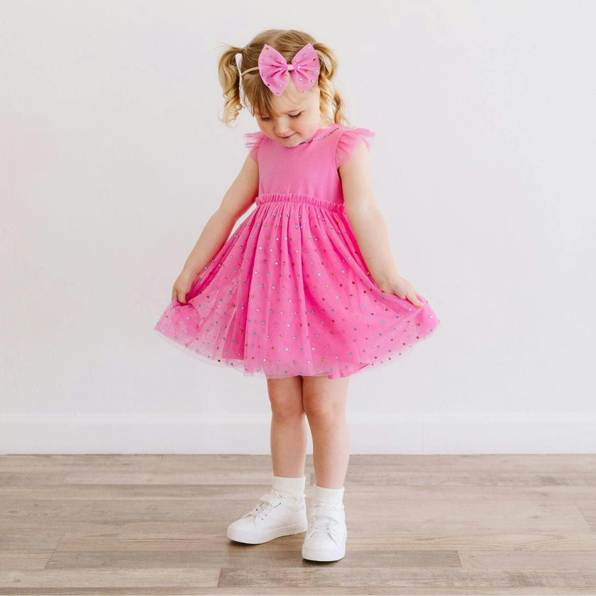 Raspberry Rhinestone Bow Baby Headband