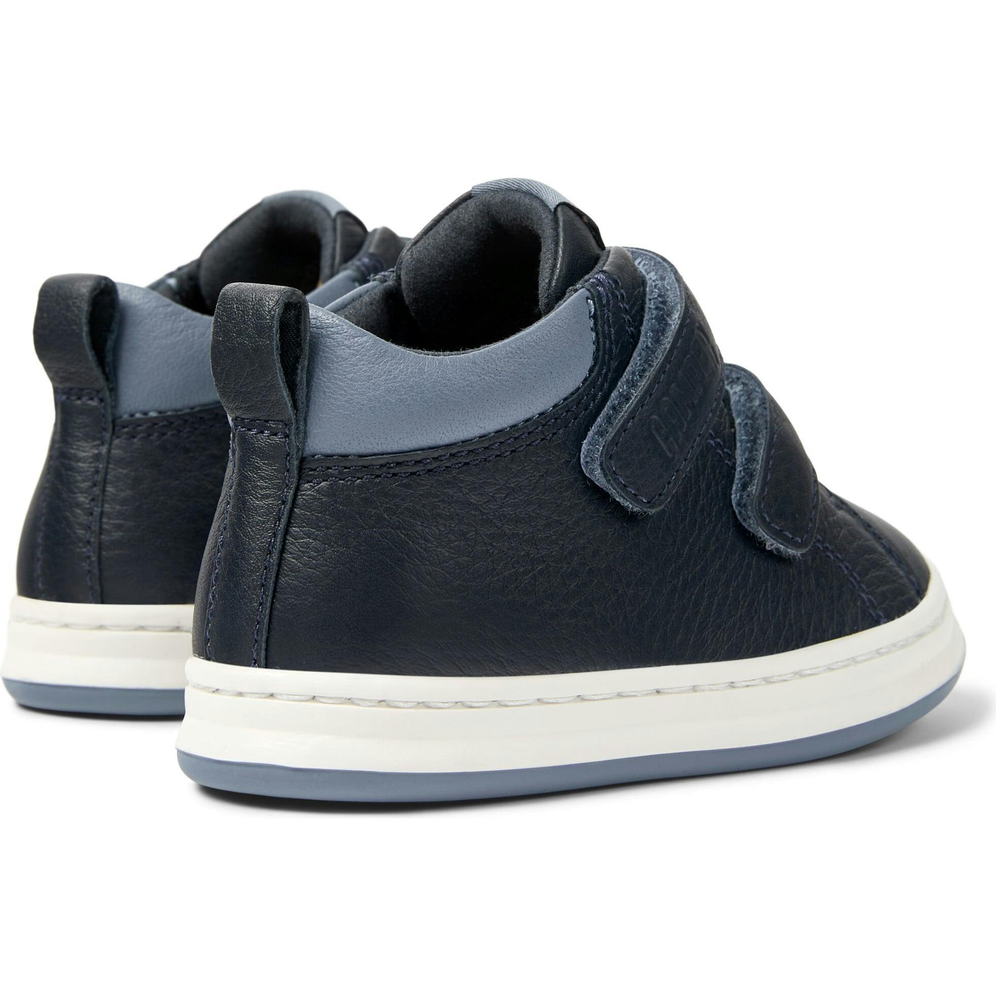 Kids Runner Leather Sneakers, Navy