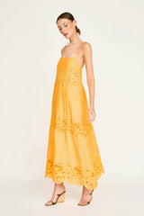 Ilio Dress in Marigold Embroidered Deco