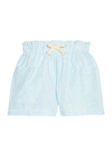 Patch Pocket Shorts - Aqua Sparkle Seersucker