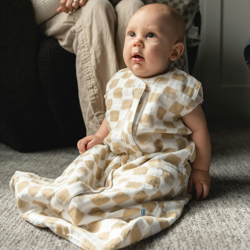 Cotton Muslin Sleep Bag - Adobe Checker