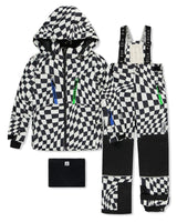 Two Piece Teknik Snowsuit White Checkered Print