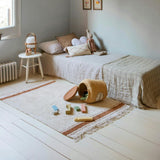 Gastro Classic Striped Tea Cloth-Inspired Washable Rug, Brown