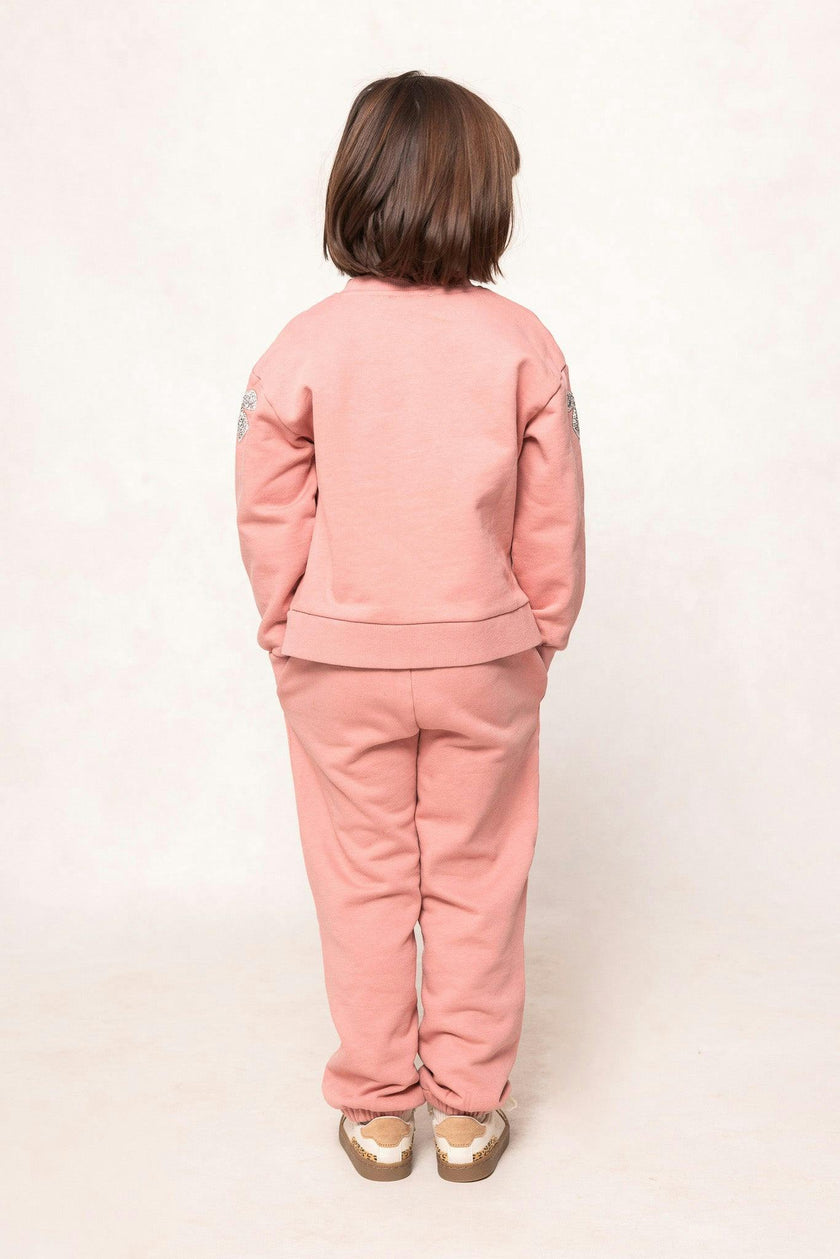 Mini Micah Crew Neck Sweatshirt in Pink & Bows
