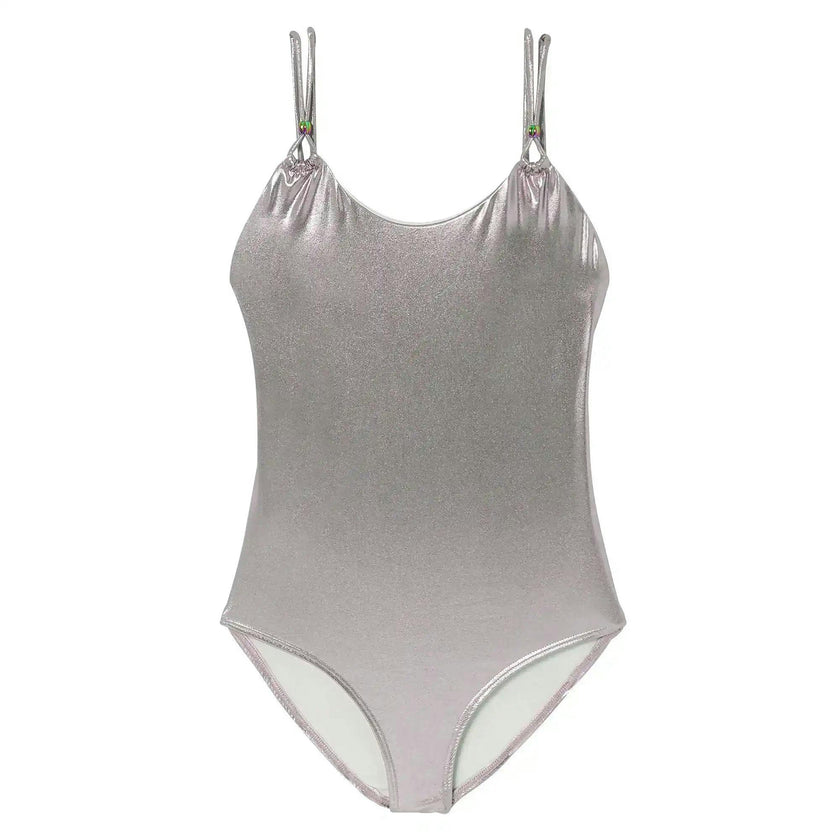 Girls' swimsuit, silver | GLOW 1P