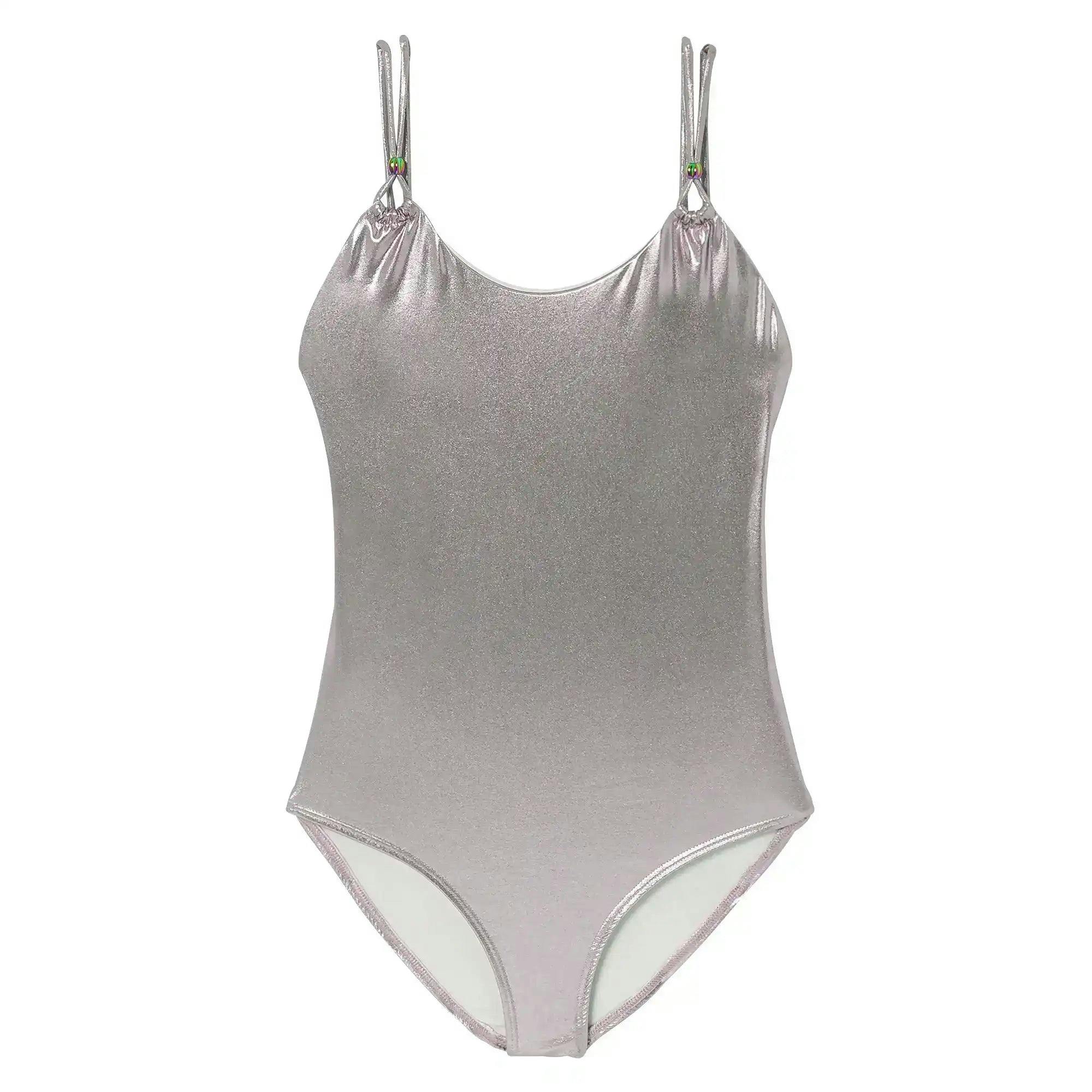 Girls' swimsuit, silver | GLOW 1P