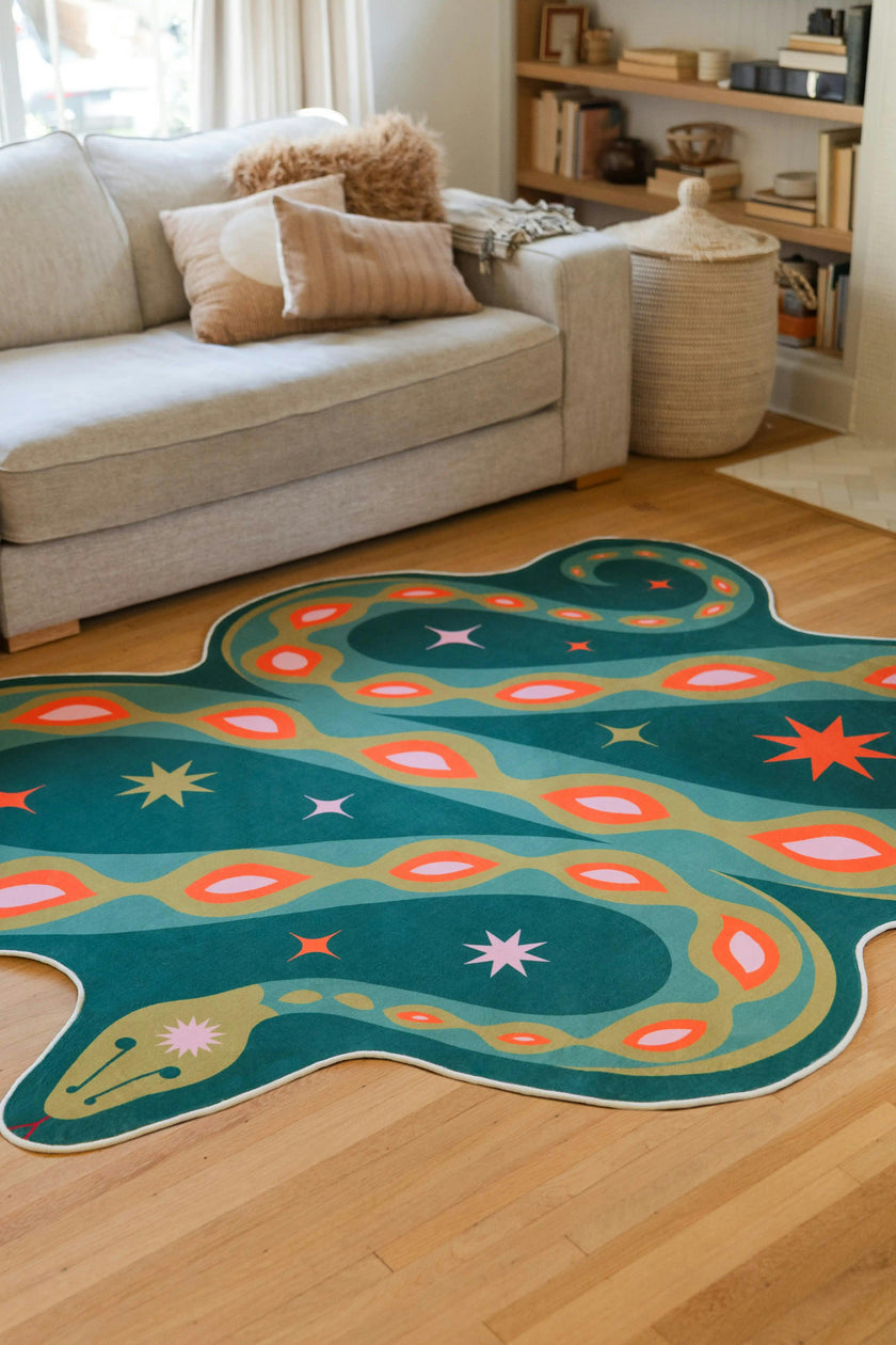Abstract Snake Rug by Jessica Miller
