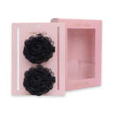 Black Tulle Flower Hair Clip Duo