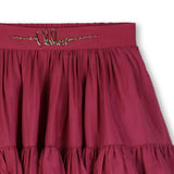 Burgundy Ruffled Logo Skirt